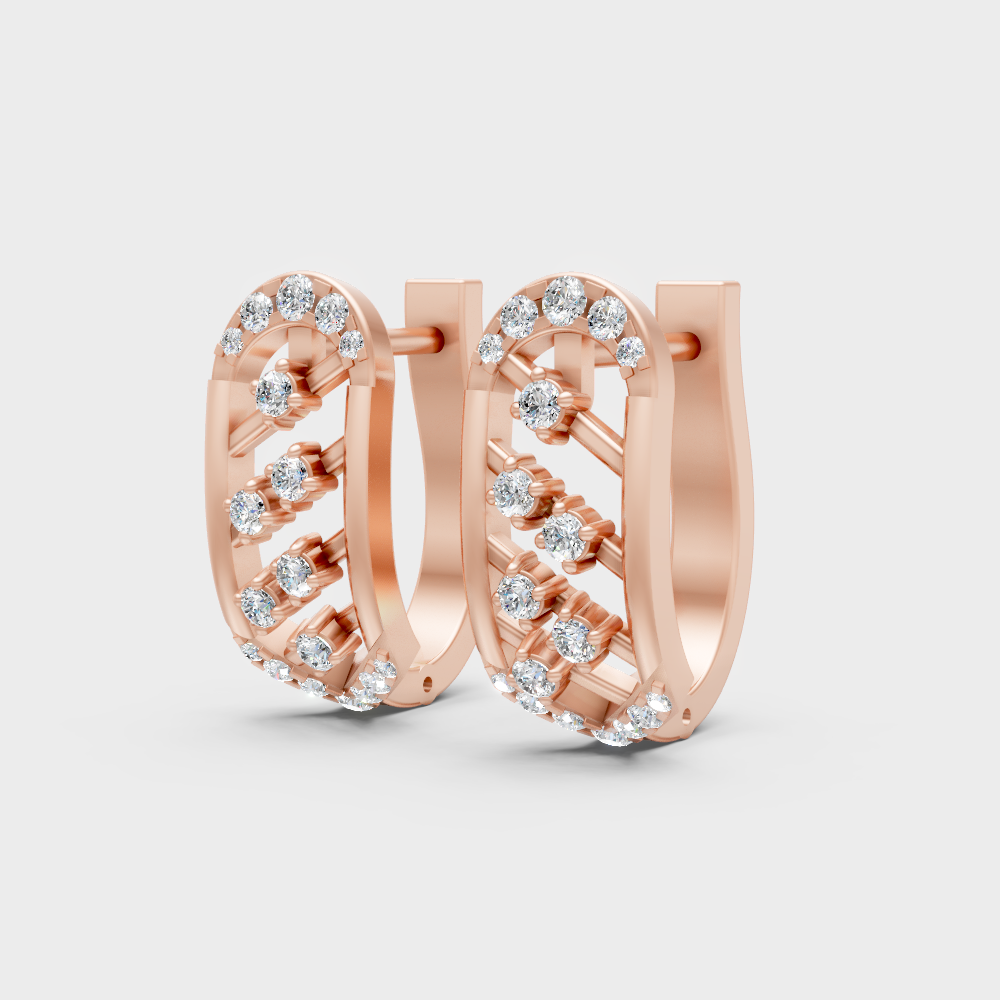 Elegant Rose Gold Lab-Grown Diamond Hoop Earrings 0.20 Ct Each